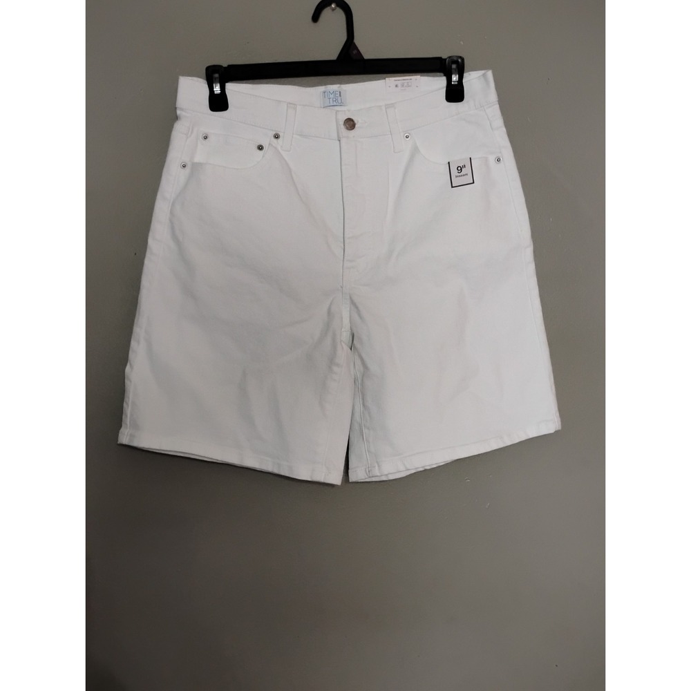 Time And Tru Women's High Rise Denim Bermuda Shorts Size 14